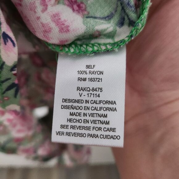 BeBop Womens Juniors Floral Sleeveless Romper Elastic Tie Waist Size Large - Picture 6 of 10